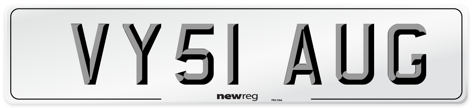 VY51 AUG Number Plate from New Reg